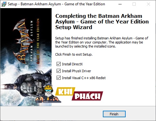 Cài phần mềm yêu cầu Batman: Arkham Asylum GOTY