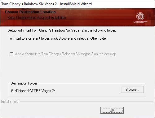 Chọn đường dẫn cài Tom Clancy's Rainbow Six Vegas 2 full