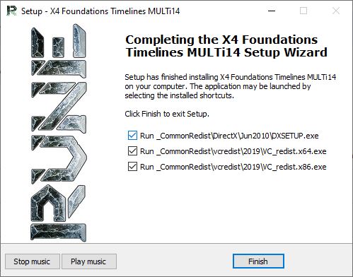 Cài phần mềm yêu cầu đi kèm X4: Foundations Timelines